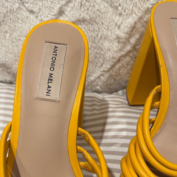 ANTONIO MELANI Yellow Strappy Platform Sandals - Picture 2 of 7